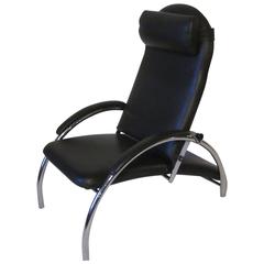 Vintage Three-Way Convertible Leather Lounge Chair
