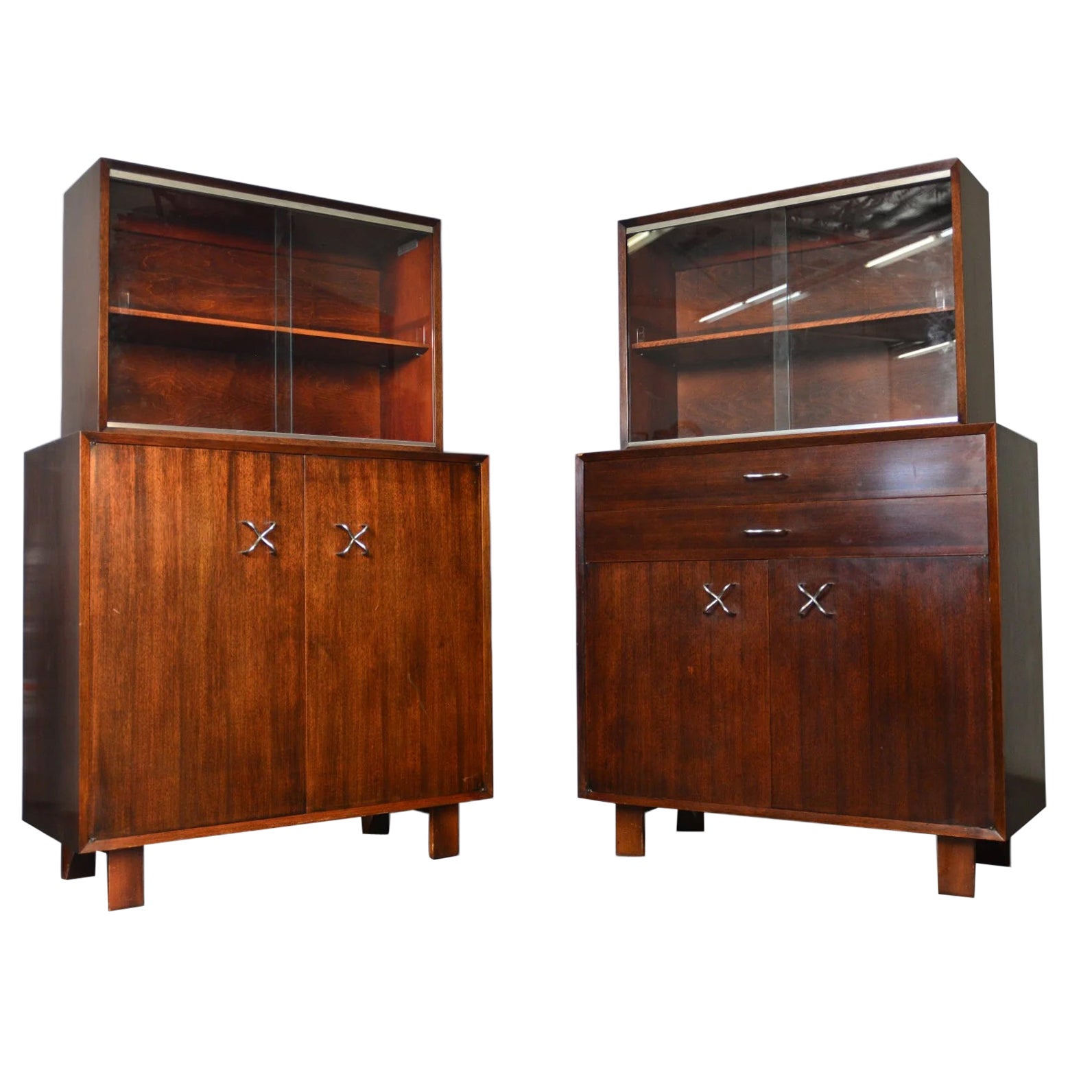 Pair Of George Nelson Primavera Cabinets In Walnut
