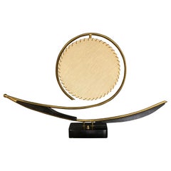 Dramatic 1950s Majestic Whip Stitch and Ebonized Table Lamp
