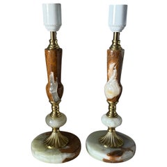 Galligani Genuine Onyx Lamps - Pair