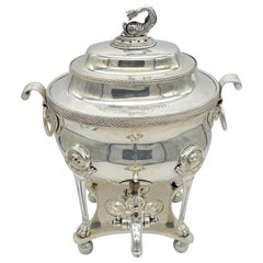 Antique Sheffield Plate Twin Dolphin Motif Tea/Cider Urn, Style Matthew Boulton