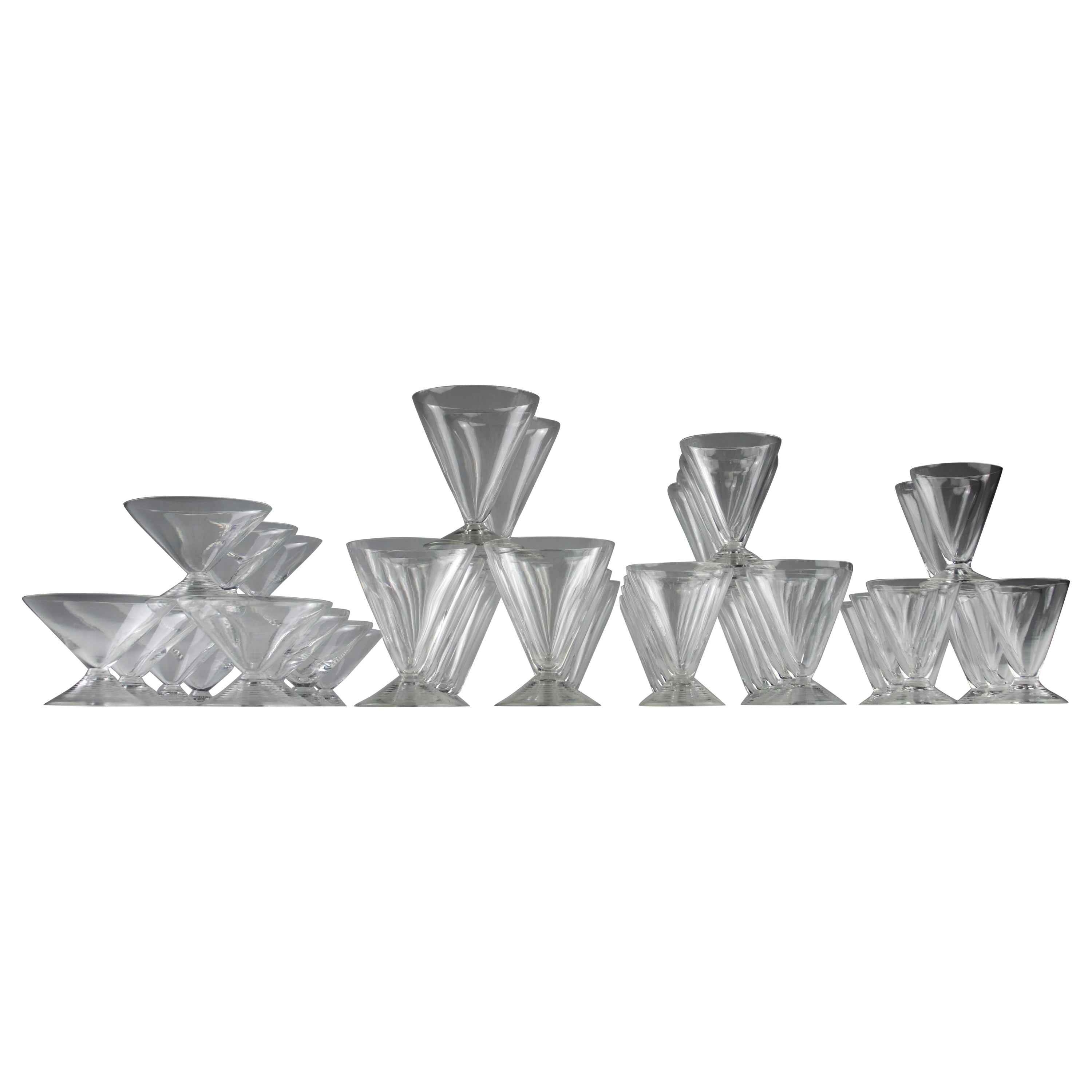 René Lalique, Servizio di vetro Arbois (43 pezzi), Art Deco francese 1937 in vendita