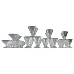 René Lalique, Servicio de cristal Arbois (43 piezas), Art Déco francés 1937