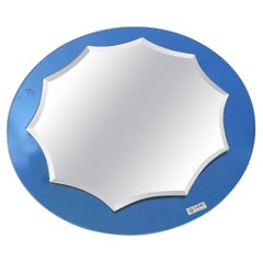 Specchio rotondo italiano Deco Mirror blu