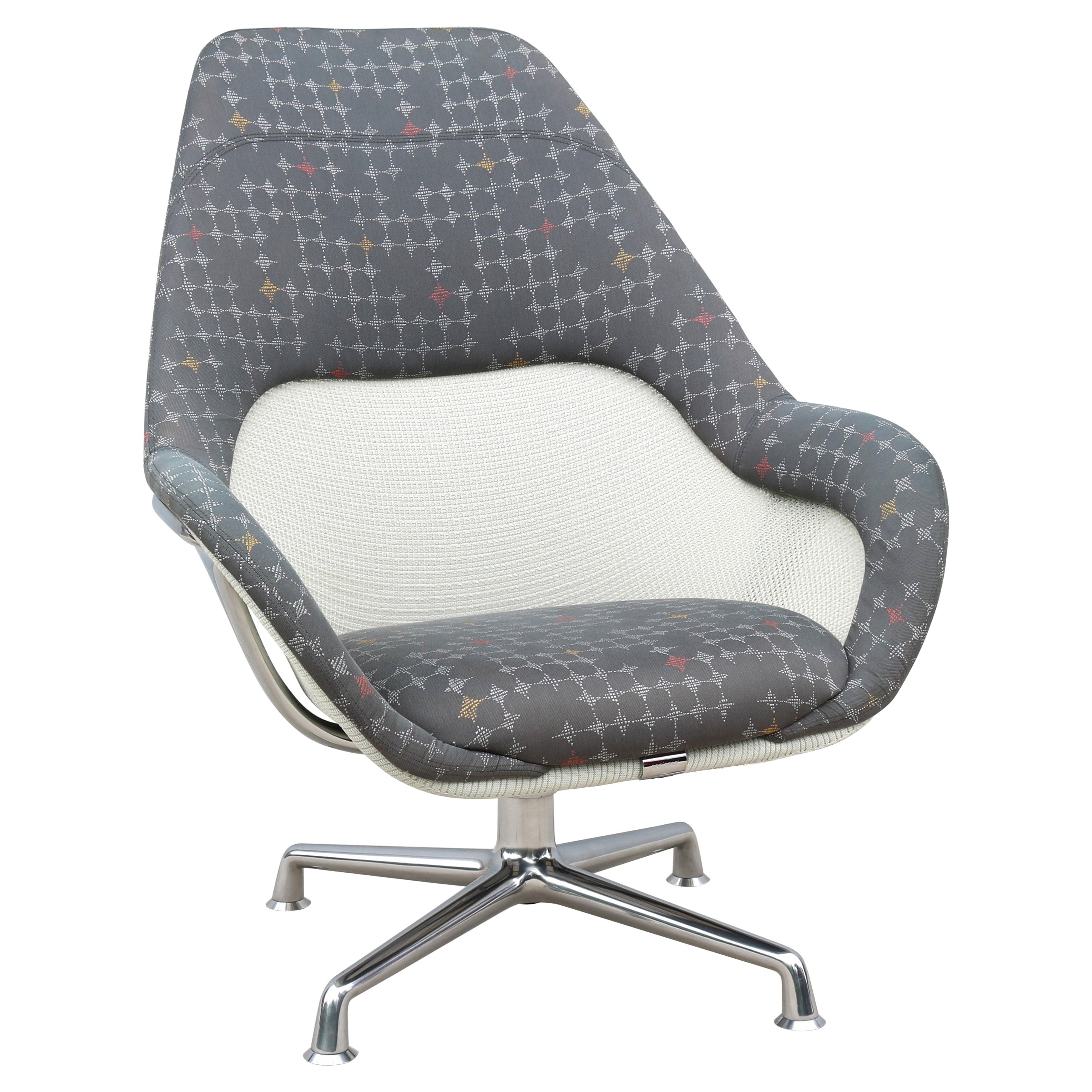 Contemporary Scott Wilson for Coalesse SW_1 Gray High-Back Lounge Swivel Chair
