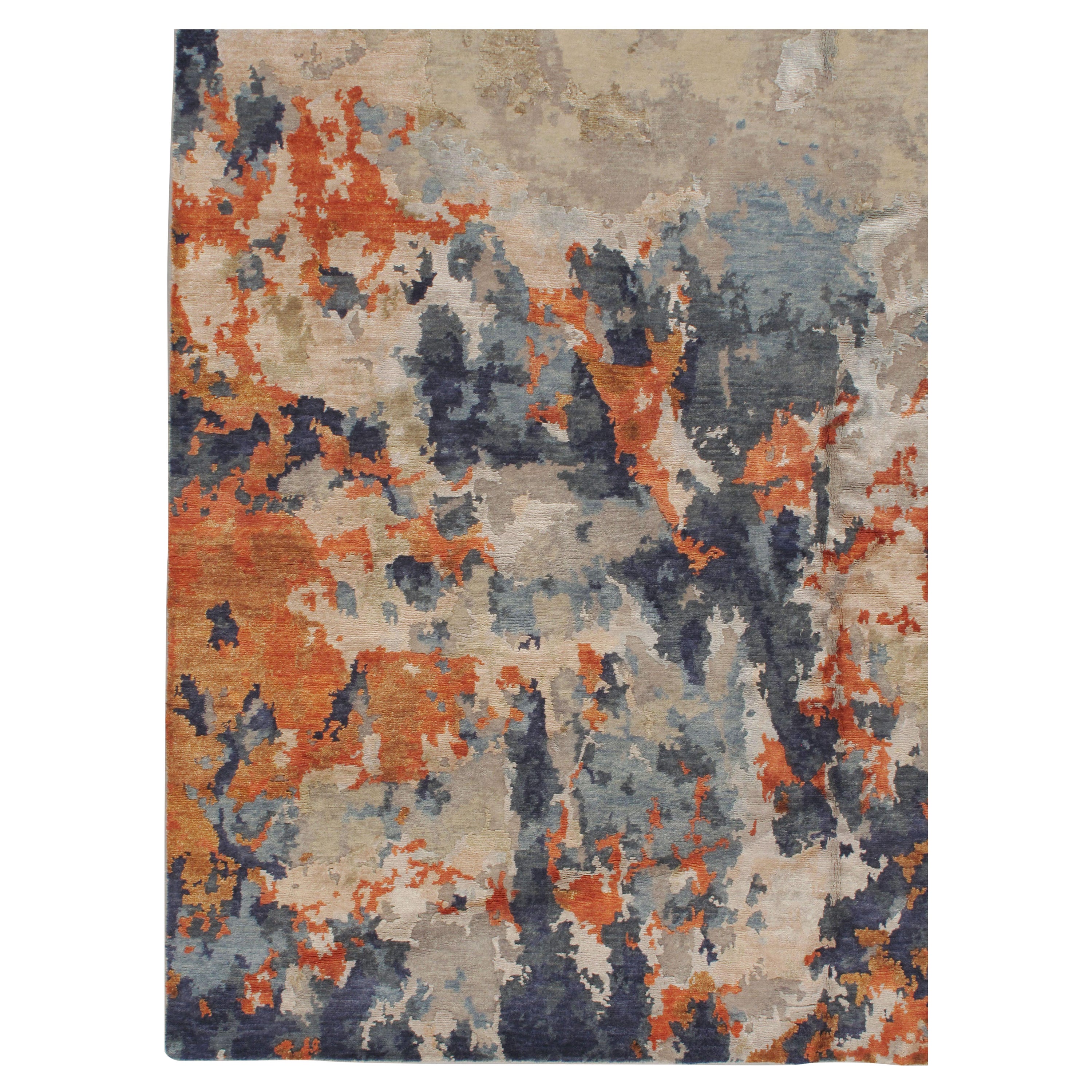 Abstract Viscose Contemporary Handwoven Rug, 8' x 10'