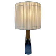 Lisa Johansson-Pape Lampada da tavolo in vetro artistico blu "Missis", Orno & Ittala 1950s
