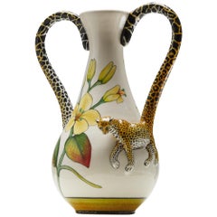 Small Leopard Sculpted Vase