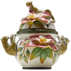 Sculpted Ceramic Leopard Tureen