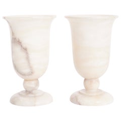 Pair of Art Deco Alabaster Urn Table Lamps