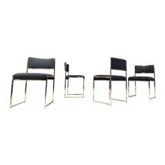 Vintage brass dining chairs by Willy Rizzo, 1970s