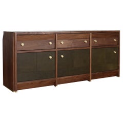 Octavia solid wood and leather credenza by Crump and Kwash
