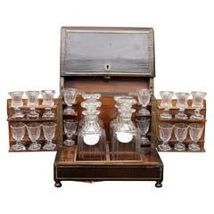 19th Century Mahogany Tantalus with Brass Stringing