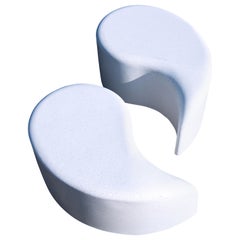 Cast Resin 'Polli' LT2 Stool, 'White Stone' Finish by Karim Rashid & Zachary A.