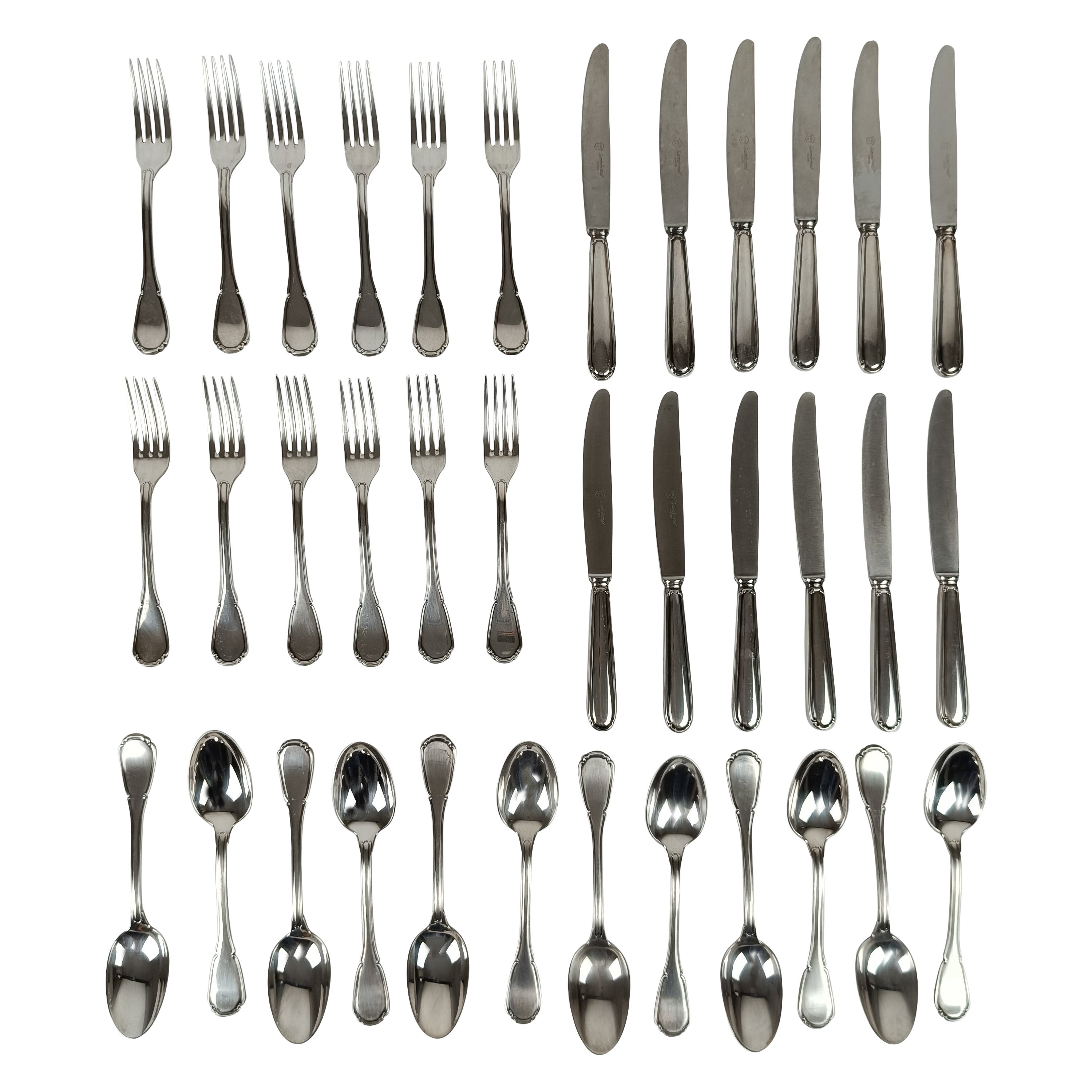 Cubertería italiana vintage bañada en plata mod Baroque By Sambonet 36 piezas en venta