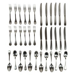 Vintage Italian Silver Plated Cutlery Set mod Baroque By Sambonet 36 pieces