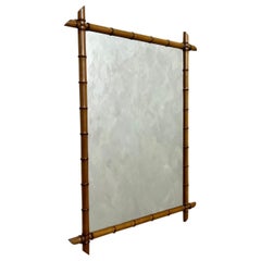 Large French Faux Bamboo Mirror c1930