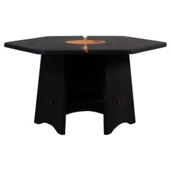 Handcrafted Black Oak & Yew Center Table
