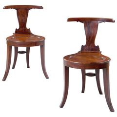 Fine Pair of Regency Mahogany Hall Chairs