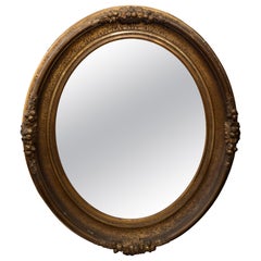 Antique 19th Century Oval American Sand Gilt Oval Portrait Frame