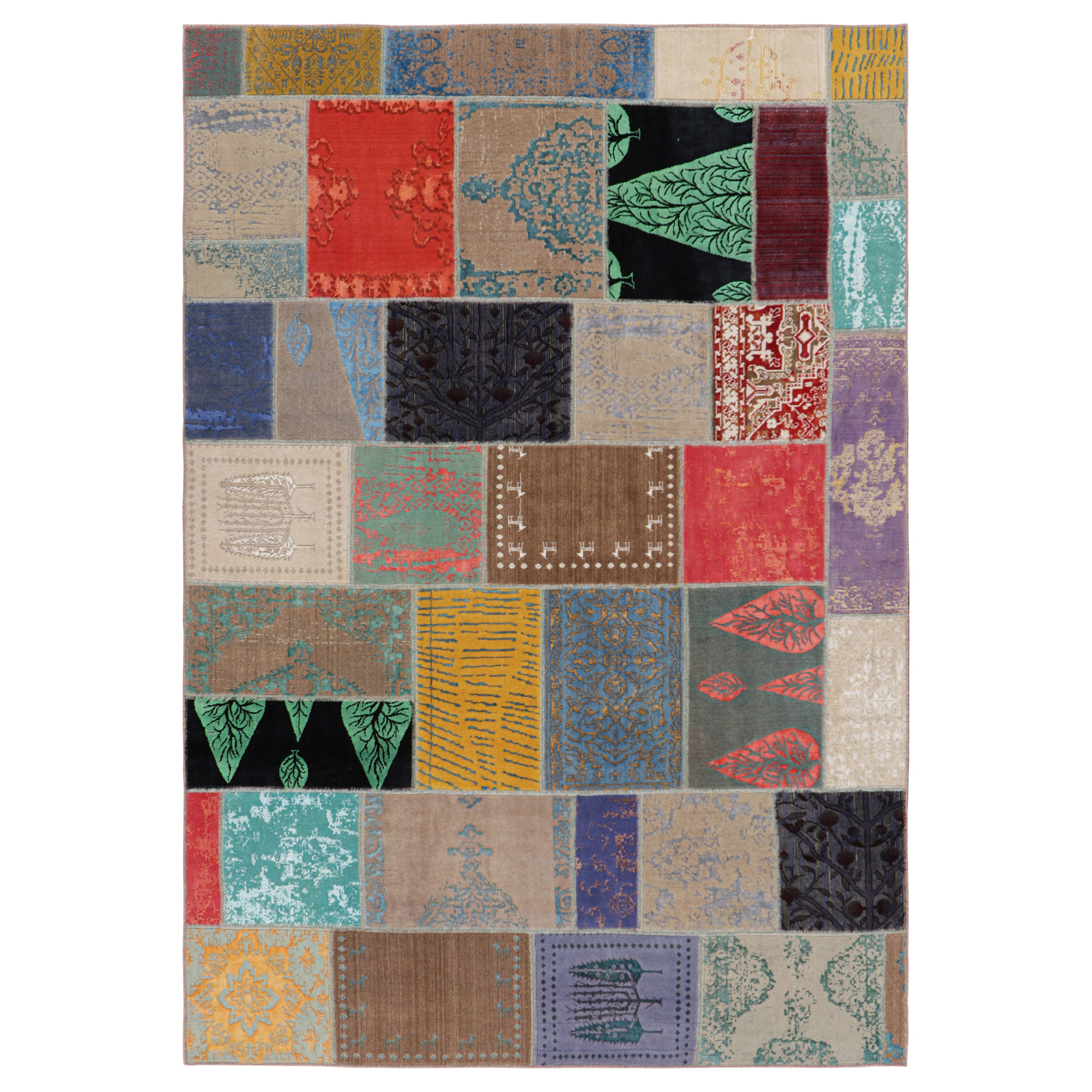 Rug & Kilim’s Turkish Patchwork Kilim with Polychromatic Geometric Patterns