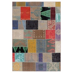 Rug & Kilim's Turkish Patchwork Kilim with Polychromatic Geometric Patterns (Kilim turc en patchwork avec des motifs géométriques polychromes)