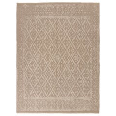 Alfombra clásica moderna Rug & Kilim en beige-marrón con motivos florales enrejados
