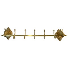 Mid 20th Century Brass Horse Head Equestrian Five Hook Coat Rack