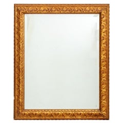 Baroque Style Carved Giltwood Beveled Mirror
