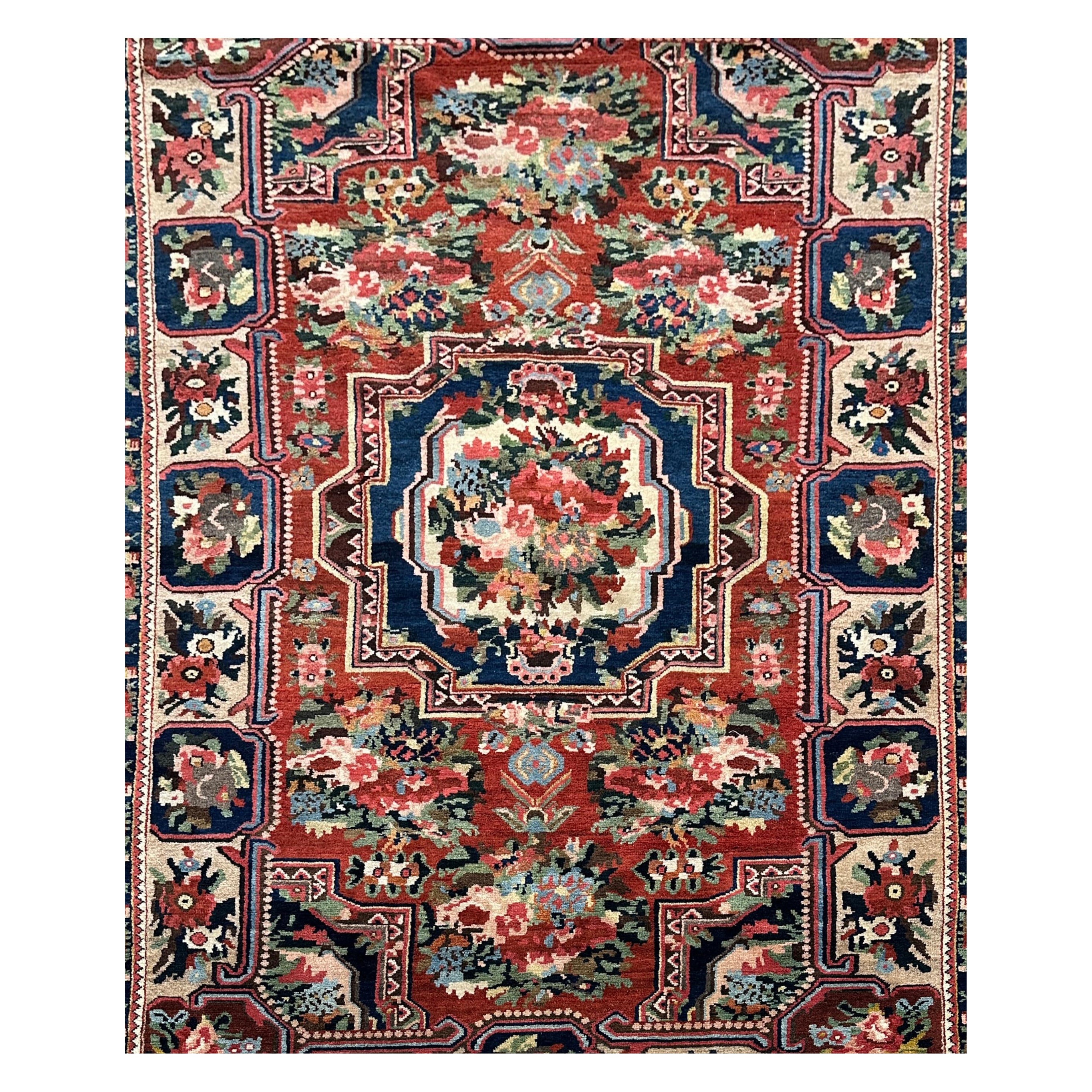 Old Floral Persian Accent Rug