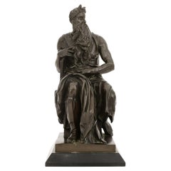 19th Century Bronze Sculpture of Moses After Michelangelo Cast by Barbedienne