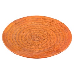 Svend Hammershøi for Kähler. Large platter in uranium glaze. Approx. 1930s