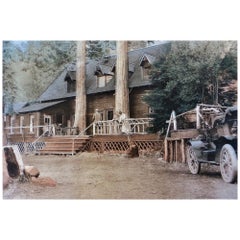 Foto originale del 1914, area del lago Tahoe; sala da pranzo del Fallen Leaf Lake Lodge