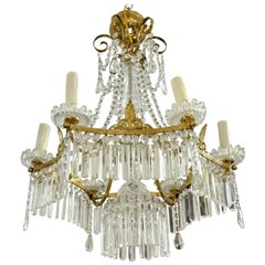 Baccarat Crystal & Ormolu Neoclassical 6-Light Chandelier