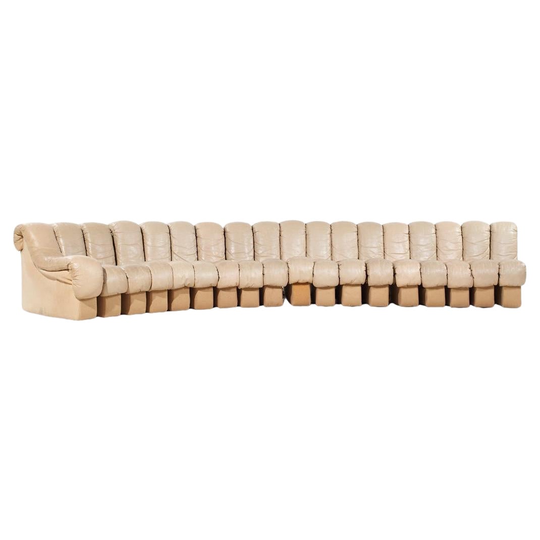 De Sede DS600 Non Stop Leder-Sofa aus der Mitte des Jahrhunderts