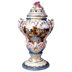 Vintage Herend Lidded Vase Picture Paintings by Istvan Lazar (1993), Height:14.76 inches