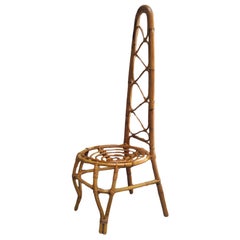 Rattan and Bamboo Hight-Backed Chair, Italy, 1960s