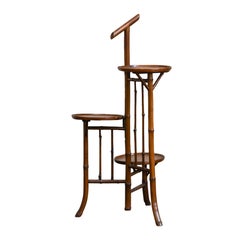 Bamboo Valet Stand With Three Shelves, Early 20th Century