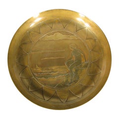 Antique Art Nouveau Brass Trinket Dish by Jan Joulin - 1Y103
