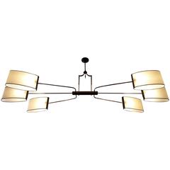 1950s Six Branches Chandelier by Maison Arlus