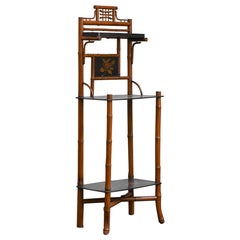 Japonisante Etagère in bamboo and lacquer attributed to Perret & Vibert, France