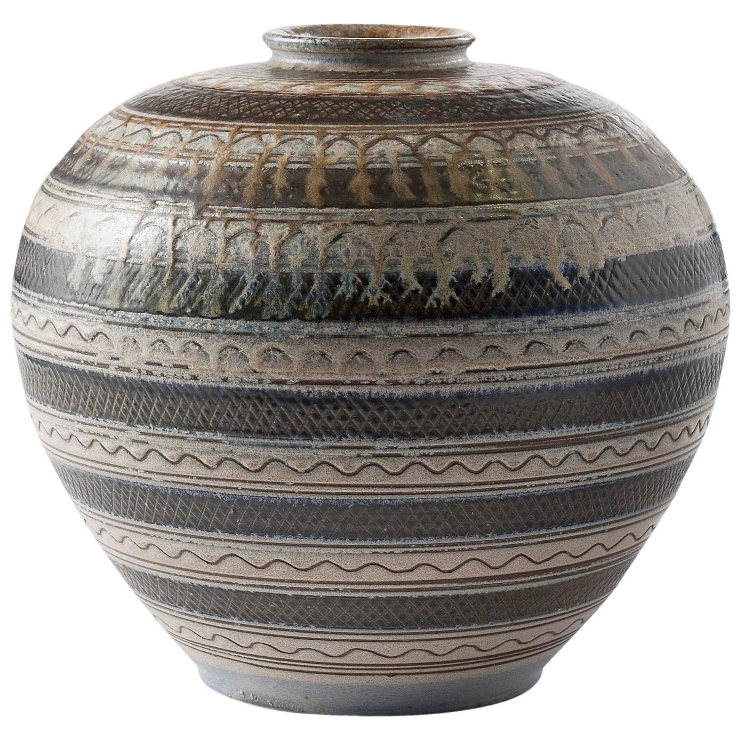 Glazed Ceramic Vase by Arthur Andersson for Wallåkra at 1stdibs