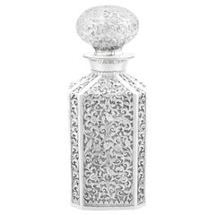 Antique Indian Silver Cologne Bottle Circa 1890
