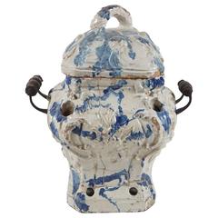 Used 18th Century Glazed Terracotta Warmer from the Estate of Paul & Bunny Mellon