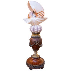 Sculpture avec coquillages  Avec base française ancienne en bronze