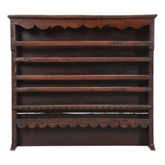Antique French Plate Rack from 1700's Original Unrestored with Spoon Holder