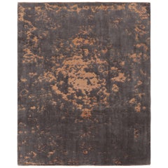 Rug & Kilim - Tappeto astratto in grigio antracite con motivi arancioni
