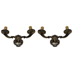 Pair of French 1940s Bronze Sconces