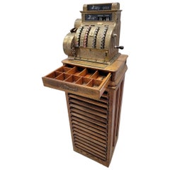 Antico National Cash Register Co. Model 422X con stampante a inchiostro per ricevute cartacee
