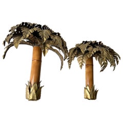 Maison Jansen Pair of Palm Tree Sconces